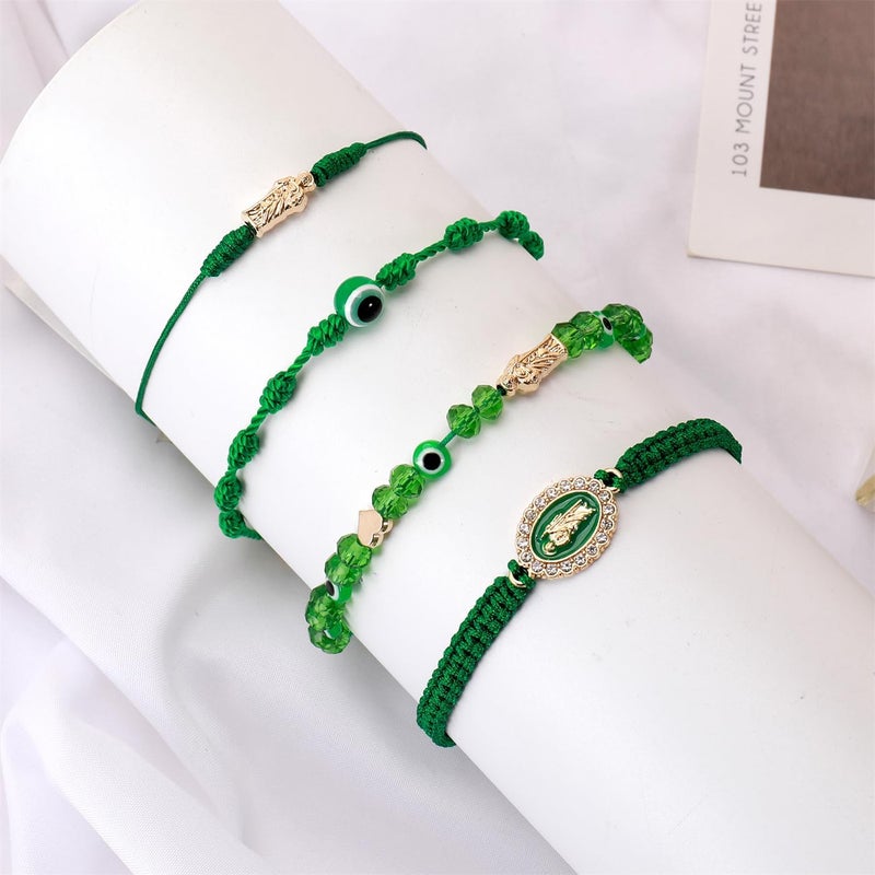Bovemee Pink String Evil Eye 7 Knot Lucky Bracelets Mexican Braclets Red Braided Black Rope San Judas Bracelet Virgin Mary Amulet Gift for Women Men - Image 5